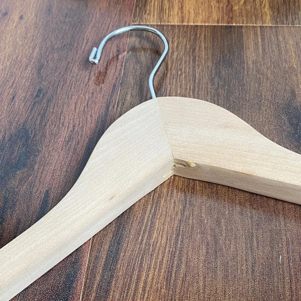 Set of 4 Unfinished Wood Hangers Valet With Pants Rod